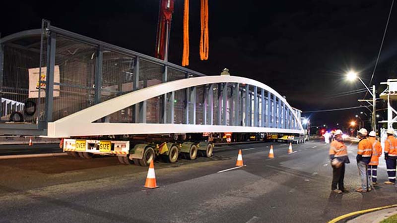 Bridge construction survey — Kirrawee pedestrian bridge
